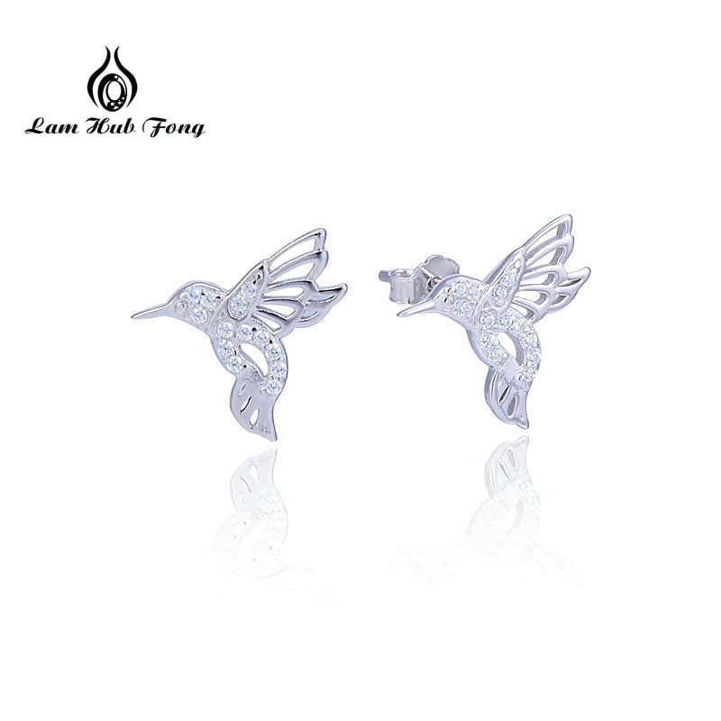 925 Sterling Silver Dangle Bird/Hummingbird Stud Earring 2020 Valentine's D Gift For Women New Animal Jewelry Earrings