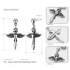 925 Sterling Silver Demon Wings Stud Earrings Vintage Party Unisex Gothic Cross Earrings 2020 New Arrival Gift