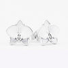 925 Sterling Silver Double Stud Earrings White Rose red Color Flower Crystal Earrings For Women Wedding Jewelry Gift HER333