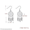 925 Sterling Silver Dream catcher feathers earrings for woman designer party wedding accessories Jewelry Birthday gifts