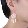 925 Sterling Silver Dream catcher feathers earrings for woman designer party wedding accessories Jewelry Birthday gifts