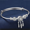 925 Sterling Silver Dreamcatcher Tassel Feather lucky Bead Bracelet Bangle For Women Original party wedding Jewelry gift