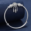 925 Sterling Silver Dreamcatcher Tassel Feather lucky Bead Bracelet Bangle For Women Original party wedding Jewelry gift