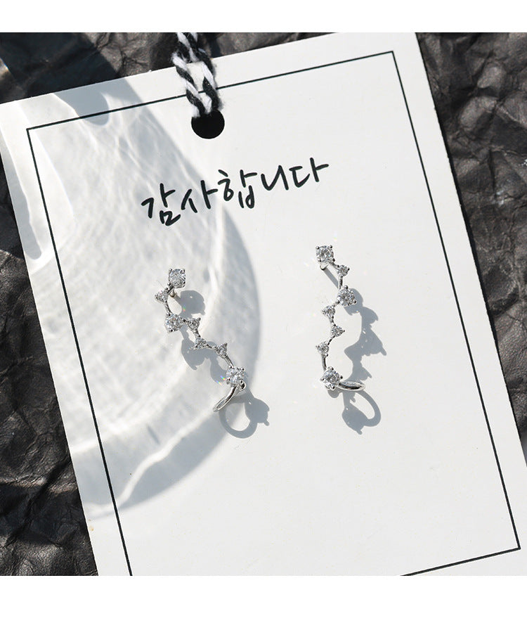 925 Sterling Silver Ear Pins Stud Earrings Fashion Korean Style Ear Bone Earrings for Girls/Woman Party Dating Earring Jewelry