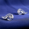 925 Sterling Silver Earrings Angel Wings Silver Earrings AAA Zircon Crystal Earrings Engagement Wedding for women