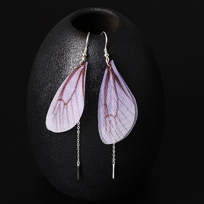925 Sterling Silver Earrings For Women Cute 5 Colors Long Wing Drop Earrings Trendy Party Multicolor Insect Fine Jewelry YE35