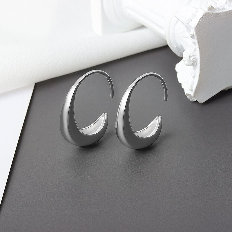 925 Sterling Silver Earrings Minimalism Mini Hoops 925 Stamp Silver Color Woman Jewelry 2022 Allergy Earring Christmas