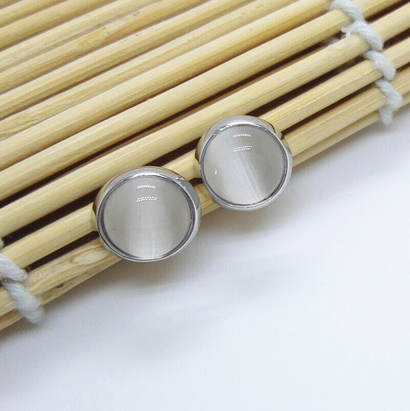 925 Sterling Silver Earrings With 10mm Agate Stone Stud 100% Guaranteed Pure Silver Earrings