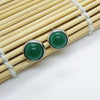 925 Sterling Silver Earrings With 10mm Agate Stone Stud 100% Guaranteed Pure Silver Earrings