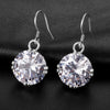 925 Sterling Silver Earrings Women Wedding Party Jewelry Created Ruby Sapphire Stone Lady Drop Earrings Bridal Jewelry Eardrops