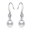 925 Sterling Silver Earrings Zirconia Simple Shell Pearl Drop Earrings Fashion Personality Silver Jewelry