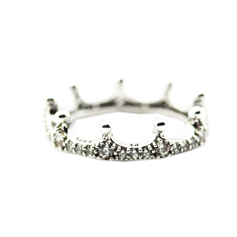 925 Sterling Silver Enchanted Crown Ring For Women Original Fashion DIY Charms European Style Jewelry CKK