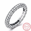 925 Sterling Silver Eternity Ring Women Cubic Zirconia Wedding Engagement Band Female Girls Finger Ring Anillo Plata Mujer Bague