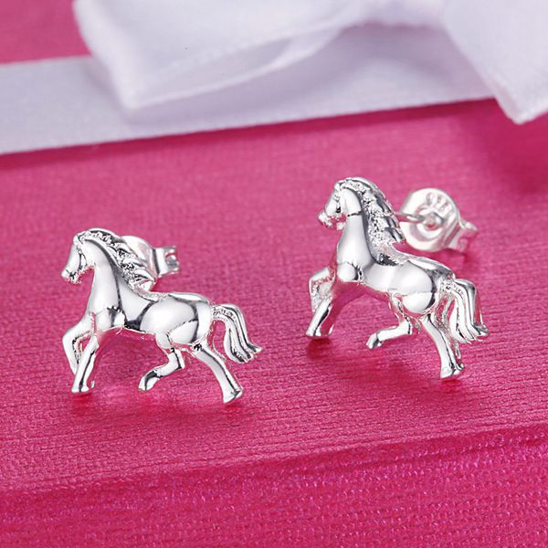 925 Sterling Silver European and American women necklace simple fashion creative animals Horse Necklace 017