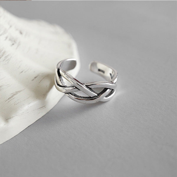 925 Sterling Silver Fashion Jewelry Cute Twist Open Ring for Women Nice Gift