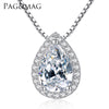 925 Sterling Silver Fashion Pear Cut AAA Cubic Zircon Waterdrop Pendant Necklace for Women Bridal Wedding Necklace Jewelry