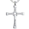 925 Sterling Silver Fast And Furious Dominic Toretto Cross Necklaces & Pendants For Men Women Rhinestones Necklace Jewelry H038