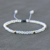 925 Sterling Silver Friends Thin Bracelets For Women Small Beads 3mm Natural Gemstone Handmade Bracelets Reiki Yoga Jewelry