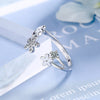 925 Sterling Silver Glazed White Little Flower Adjustable Open Finger Rings For Women Girls Wedding Anelli Fine Party Jewelry