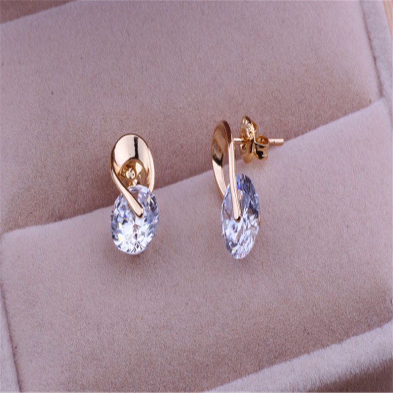 925 Sterling Silver / Gold / Rose Gold New Fashion Women / Men's Earrings Zircon Making Earrings Jewelry Wholesale