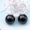 925 Sterling Silver Green & Black Agate Ball Drop Earring Women Pu Silver Gift Brincos Aretes CH011634