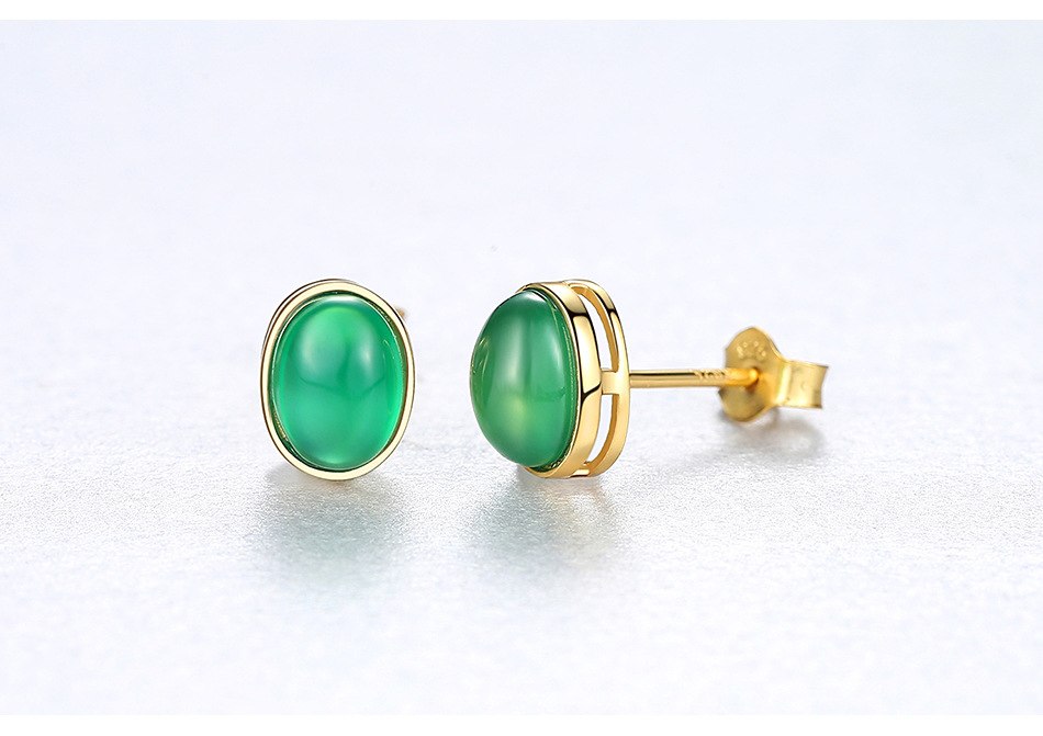 925 Sterling Silver Green Simulated Stud Earrings 6mm Women's Emerald Earrings Christmas D Gift for Mom Party Jewelry