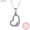 925 Sterling Silver Heart Pendant Necklace with Zircon Woman Fashion Romantic Fine Jewelry Valentine's D gift collares