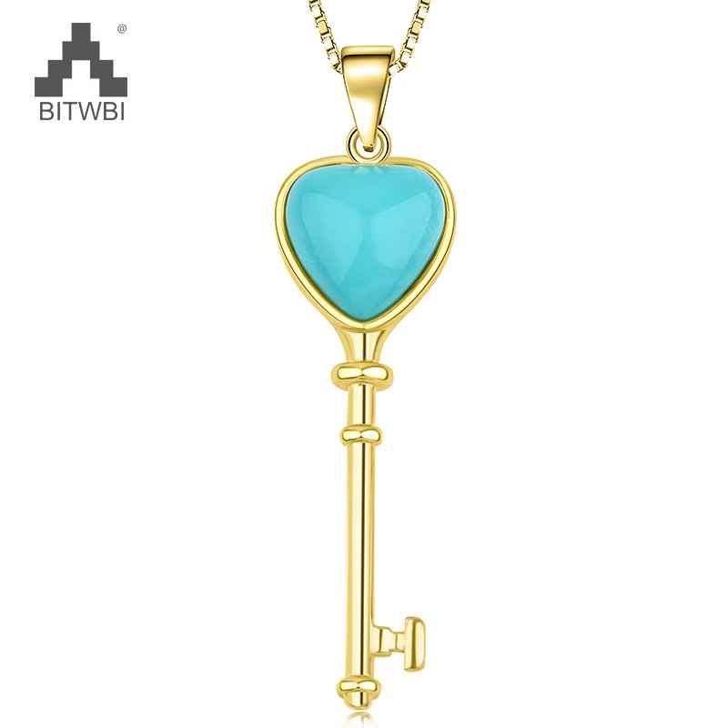 925 Sterling Silver Heart Shape Natural Turquoise Stud Earrings Necklace Pendant Ring Gold Color Delicate Jewelry Sets