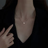 925 Sterling Silver Heart-shaped Necklace Female Clavicle Chain Shiny Star Pendant Simple  Jewelry Party Birthday Gift