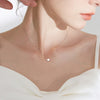 925 Sterling Silver Heart-shaped Necklace Female Clavicle Chain Shiny Star Pendant Simple  Jewelry Party Birthday Gift