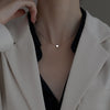 925 Sterling Silver Heart-shaped Necklace Female Clavicle Chain Shiny Star Pendant Simple  Jewelry Party Birthday Gift
