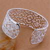 925 Sterling Silver Hollow Heart Bangles Bracelet on Hand For Women  Wedding Charm LOVE  Jewelry Christmas GaaBou