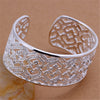 925 Sterling Silver Hollow Heart Bangles Bracelet on Hand For Women  Wedding Charm LOVE  Jewelry Christmas GaaBou