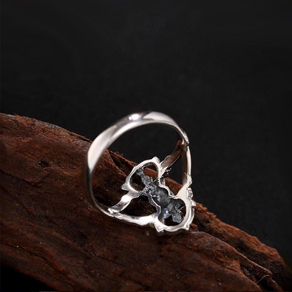 925 Sterling Silver Hollow Out Tibetan Buddhism Vajra Dorje Ring Jewelry For Men Women Lovers