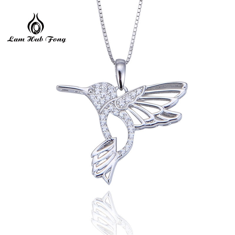 925 Sterling Silver Hummingbird Necklace Bird necklace Bird jewelry Animal Necklace Fine Jewelry Lover Gift for Girls