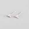 925 Sterling Silver Inlaid Crystal Geometric Clover Stud Earrings Light Luxury Mature Glamour Women Jewelry Accessories