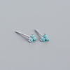 925 Sterling Silver Inlaid Crystal Geometric Clover Stud Earrings Light Luxury Mature Glamour Women Jewelry Accessories