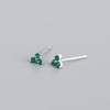 925 Sterling Silver Inlaid Crystal Geometric Clover Stud Earrings Light Luxury Mature Glamour Women Jewelry Accessories