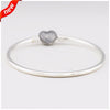 925 Sterling Silver Jewelry Always in My heart Bangle DIY FIne Jewelry Bracelets Bangle Compatible Brand DIY Beads