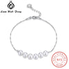925 Sterling Silver Jewelry Bracelets Decorating Pear For Women Classic Chain Link Bracelet Gift for Girls(Lam Hub Fong)