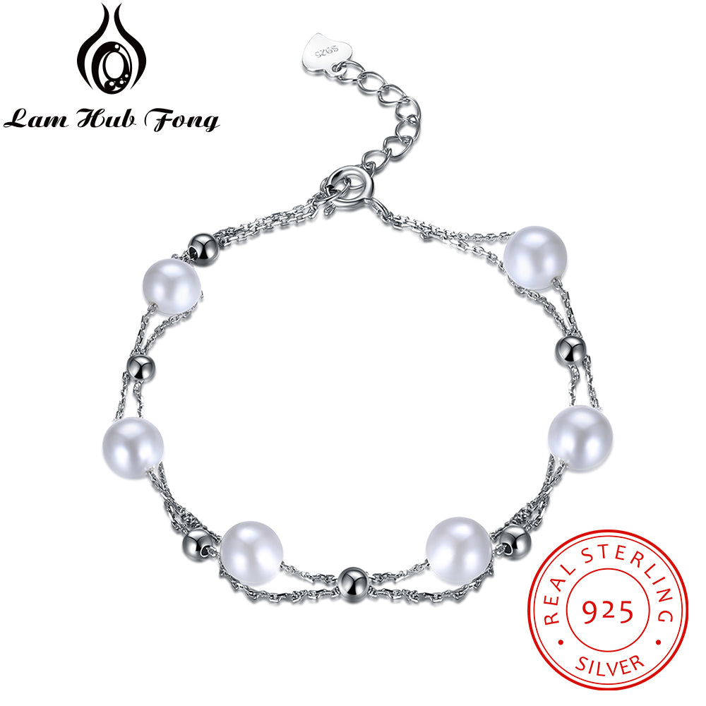 925 Sterling Silver Jewelry Bracelets Decorating pear For Women Cute Chain Link Bracelet Birthd Gift for Girls(Lam Hub Fong)