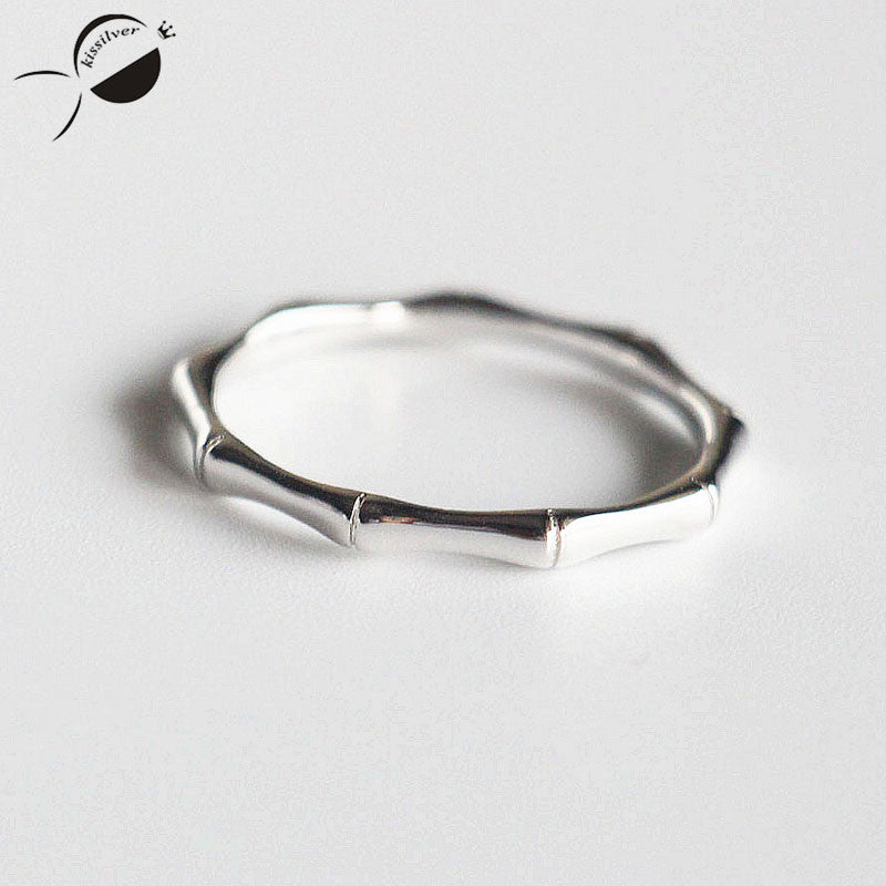 925 Sterling Silver Jewelry Couple Ring Real Pure Sterling Silver 925 Ring Fashion Simple Style Lovers Rings For Women / Men