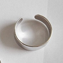 925 Sterling Silver Jewelry Fashion Glossy Opening Ring for Women Men Couples Simple Wedding Rings Bague Femme