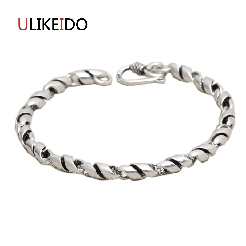 925 Sterling Silver Mens Bracelets Fashion Domineering Classic Hand Chain For Men And Women Jewelry Charm Bracelets 266
