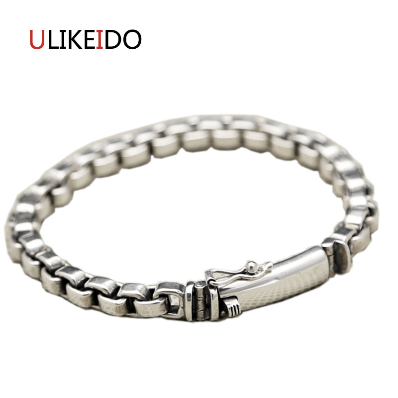 925 Sterling Silver Mens Bracelets Fashion Domineering Classic Hand Chain For Men And Women Jewelry Charm Bracelet 267