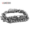925 Sterling Silver Mens Skull Bracelets Domineering Punk Hand Chain For Men Or Women Jewelry Charm Skeleton Bracelet