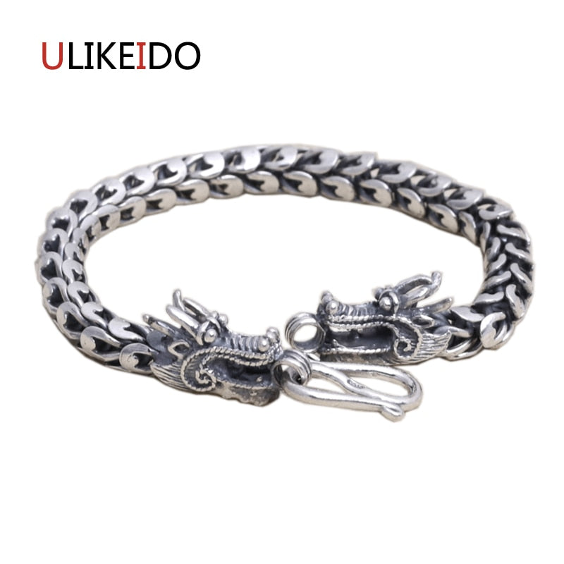 925 Sterling Silver Mens dragon Bracelets Fashion Domineering Classic Hand Chain For Men Jewelry Charm Bracelet 268