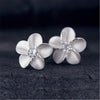 925 Sterling Silver Natural Flowers Earrings Inlaid Crystal Zircon Making Popular Jewelry Women's Earrings Wholesale