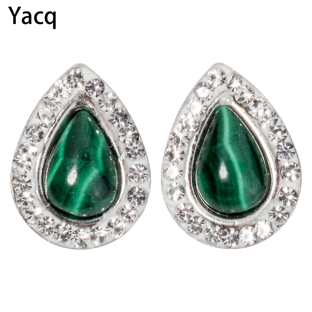 925 Sterling Silver Natural Malachite Heart Stud Earrings Valentines D Gifts Women Her Teardrop Fine Jewelry