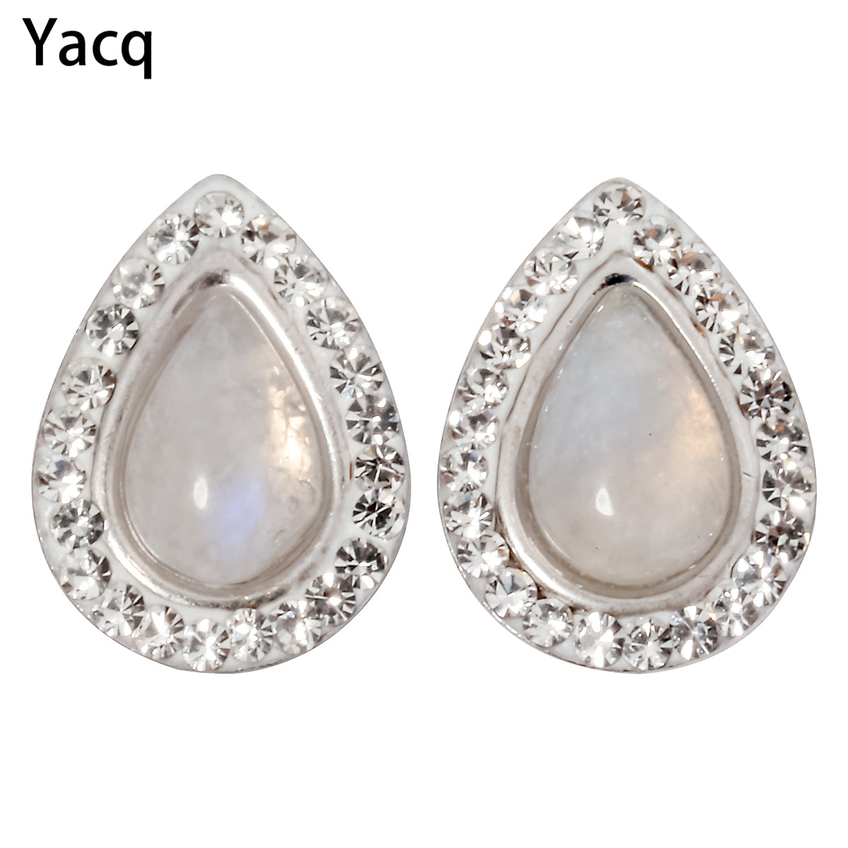 925 Sterling Silver Natural Moonstone Heart Stud Earrings Valentines D Gifts Women Her Teardrop Fine Jewelry